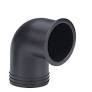 VENTTIILIRITILÄN LETKULIITIN 3" / 75mm  90° KULMA - MUSTA MUOVI