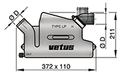 VETUS VESILUKKO  LP40 Ø 40 mm, pyörivä sisääntulo.   