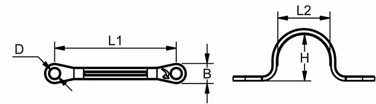 PYLPYRÄN KIINNIKE RST AISI316  KORKEUS 14 mm              