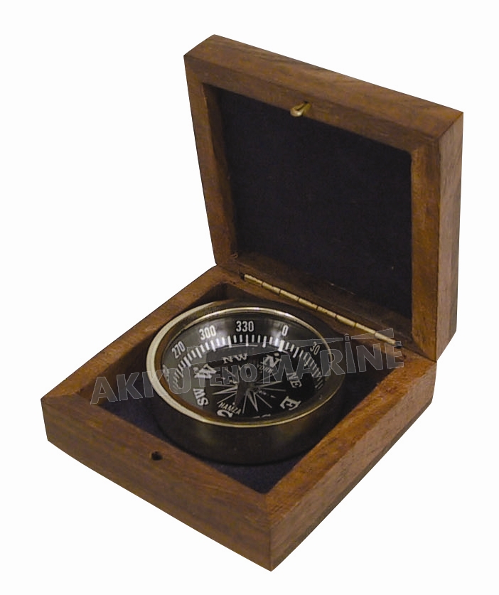 DECORATION COMPASS IN WOODEN BOX 3"                 