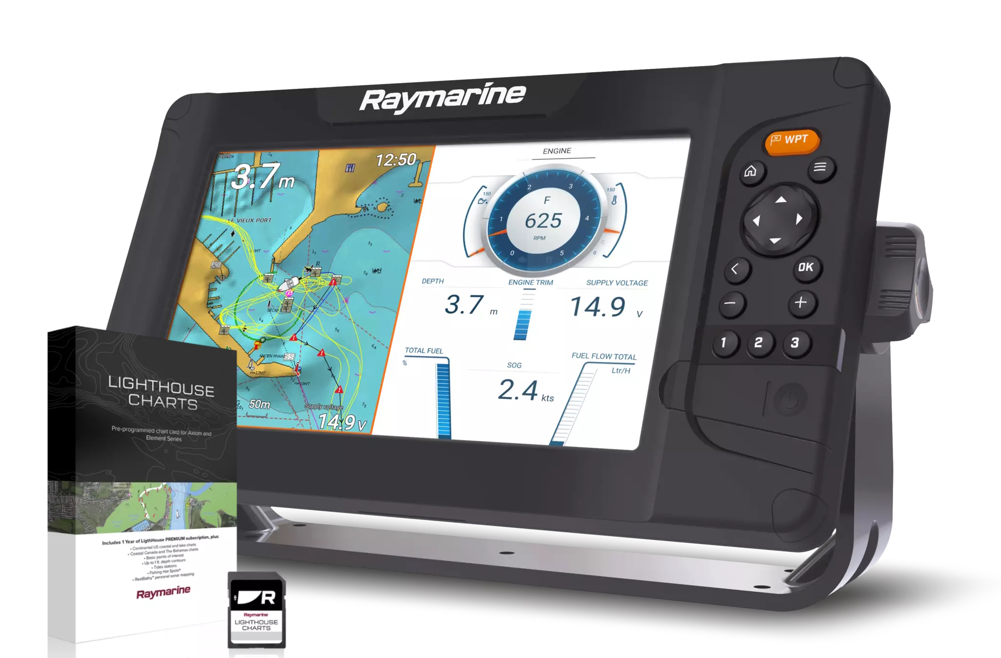 RAYMARINE ELEMENT 7S, LightHousen Pohjois-Euroopan kartat