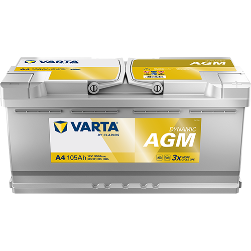 VARTA  A4  AGM DYNAMIC xEV 105Ah / 950A  