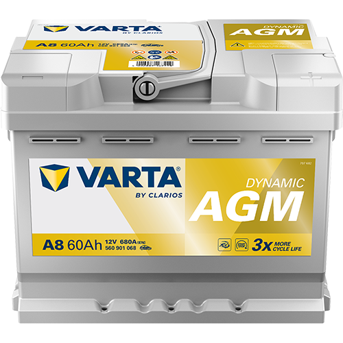 VARTA  A8  AGM DYNAMIC xEV  60Ah / 680A            